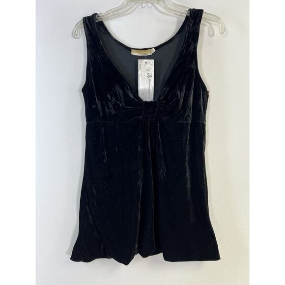 NWT VTG Y2K Black Babydoll Top Velvet Fairycore Whimsigoth Dark Romance Italy - Picture 1 of 11